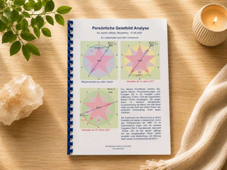 Beispiel einer Geistbild Analyse mit Zahlenkreis oder auch Zehnstern nach Pythagoras